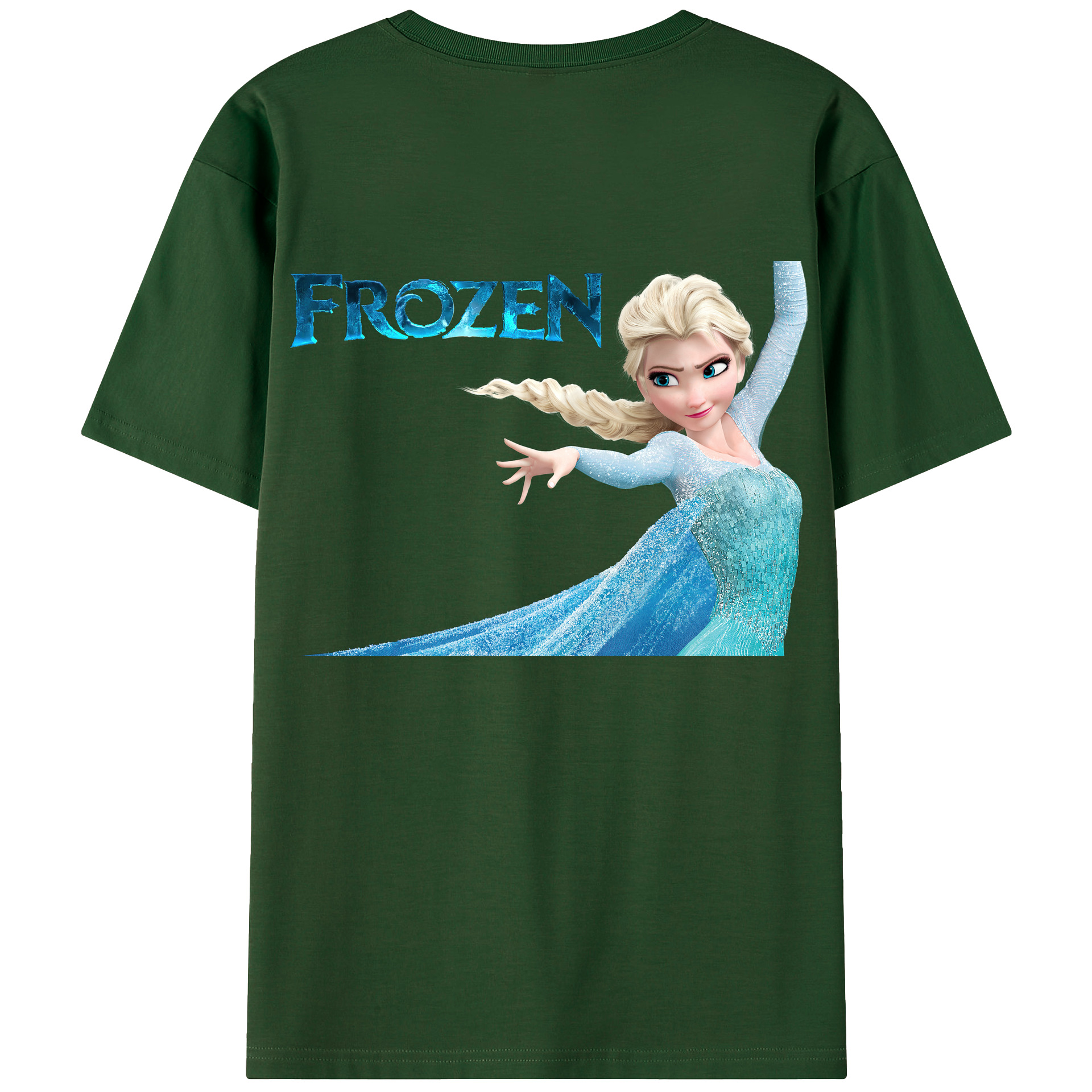 （画像用） アナと雪の女王 アンナ エルサ Frozen Anna Elsa 綿100％半袖Tシャツ（背面プリント）